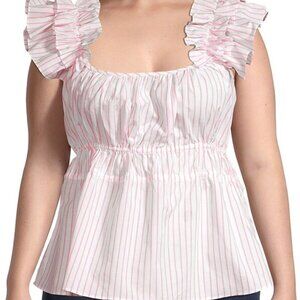 Harshman Alize Blouse - Pink and White Stripes New With Tags